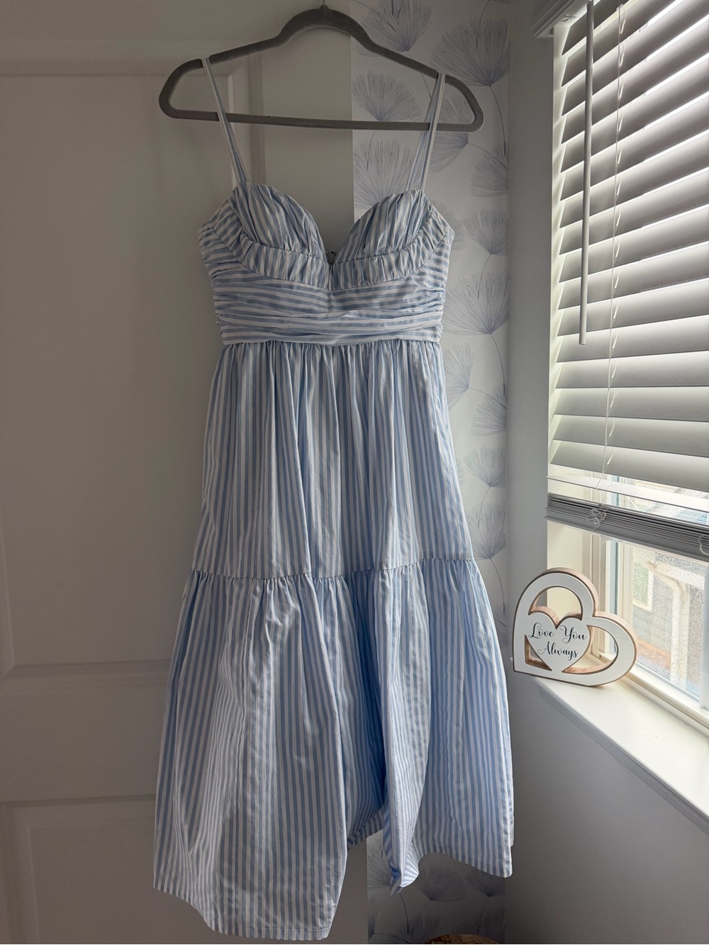Carolina Herrera Light Blue & White Striped Sundress
